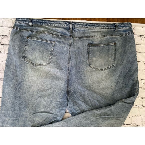 Ellos Womens Plus Size Blue Jeans Size 28‎ Tag 32 Curvy Denim High Rise Straight - Picture 10 of 16